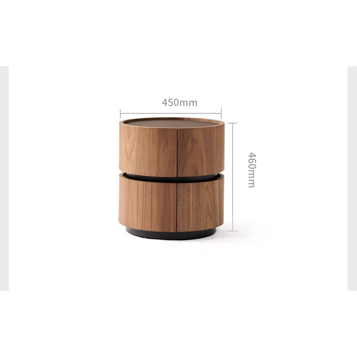 Slatted Cylinder Two-Tier Nightstand